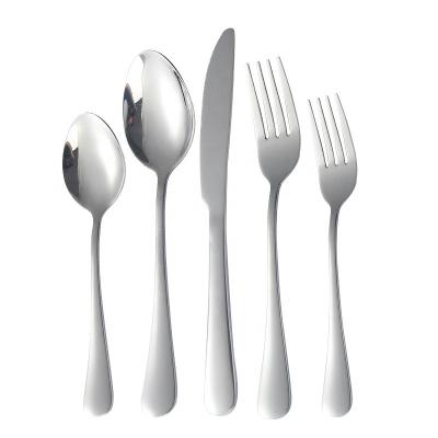 China Fancy 1010 Viable High Quality Silverware Stainless Steel Sliver Dinner Knife Fork Spoon Set Shiny Cuttlery Cutlery Set Wholesale for sale