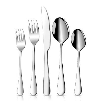 China Sustainable 5 Piece Silverware Set, Cutlery Set Stainless Steel Flatware Sets, Spoons Forks Knives Utensils Dinnerware Sets Dishwasher Safe for sale