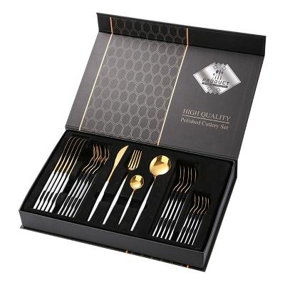 China Chengli Viable Hot Selling Portuguese 24 Pcs Dinnerware Sets Factory Platinum Flatware Wholesale Shiny Flatware Sets For Wedding for sale