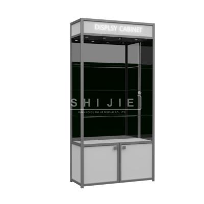 China SHIJIE Grocery Store /Snack Store/Supermarket/Retail Store/Pharmacy Customized Cabinet Display Rack Shelves Showcase Design Store Glass Racking Display store for sale