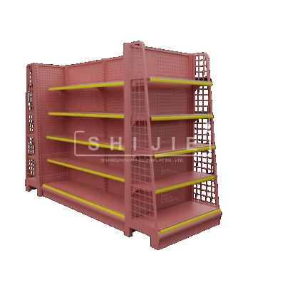 China Supermarket Shelf Supplier Grocery Shelf Retail Store Rack Display Stand Factory Sales OEM Metal Double Sided Store Layout for sale