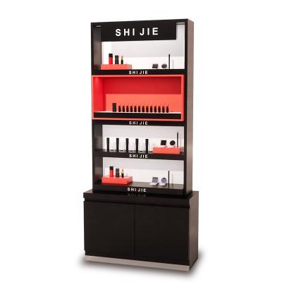 China Grocery store /snack shop/supermarket/retail store/pharmacy custom cosmetics store furniture makeup display rack with light display unit cosmetic display stand for sale