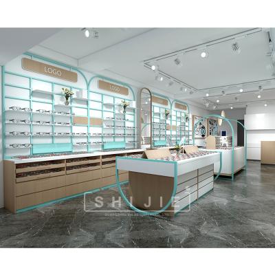 China Store/supermarket/retail store/pharmacy SHIJIE grocery /snack opticals shop interior design decoration glasses stand optical display rack store fixture for sale