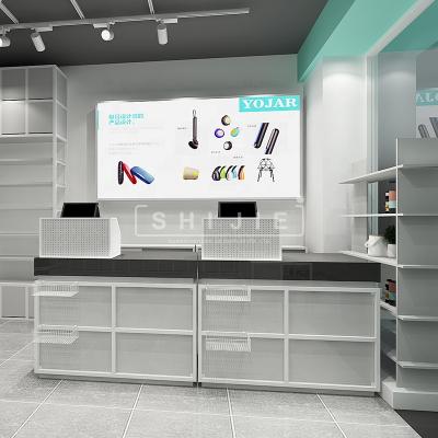 China Office/supermarket/wooden counter brand retail store/design furniture store shopping mall/store checkout counter hotel/airport information desk SHIJIE retail checkout counter for sale