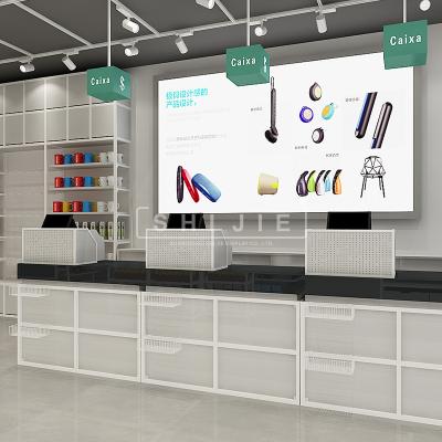 China SHIJIE Shopping Mall Reception Expandable Counter Retail Store Cashier Mall Kiosk Reception for sale