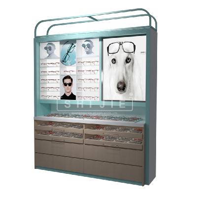 China Store/supermarket/retail/pharmacy designer decoration eyewear wooden suitable display stand SHIJIE eyeglass retail cabinet ideas display /snack grocery store for sale