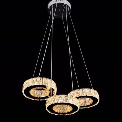 China 3 Ring Small Crystal Lights For Modern Led Pendant Light Dining Room for sale