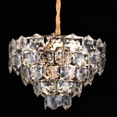 China Crystal Led Pendant Light Luxury Modern Transparent Design Lighting Size 80cm for sale