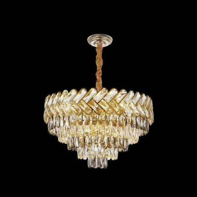 China Contemporary Golden Led Modern Clear Crystal Lighting Pendant Light Luxury Design Living Room Size 50cm for sale