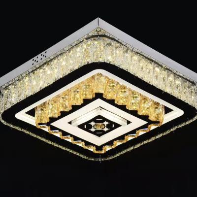 China Surface Mounted Indoor Led Ceiling Light Round Shape Modern Crystal Living Room Lights for sale