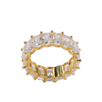 China Other Other Fashion 18k Gold Plated Thick Zircon Rings 925 Sterling Silver Women Men for sale