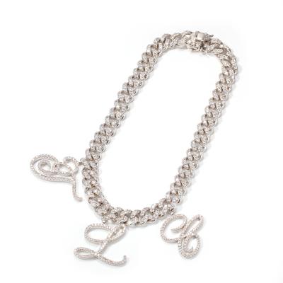 China CLASSIC CLASSIC Personalize Custom Cursive Initial Letter Charm Bracelet DIY Name Necklace for sale