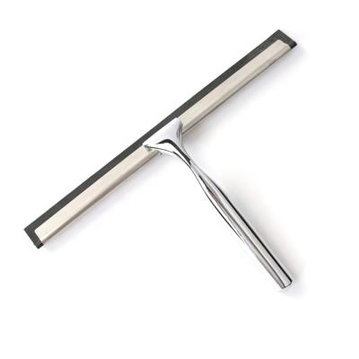 China Durable Luxurious Stainless Zinc Alloy Die Casting Squeegee Glass Window Wiper And Bathroom Mirror Wiper With Stand for sale