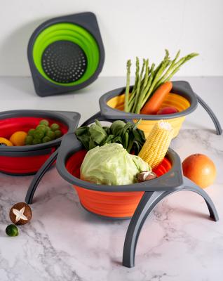 China Market Best Quality Collapsible Silicon Collapsible Collapsible Colander Collapsible Basket For Online Store for sale