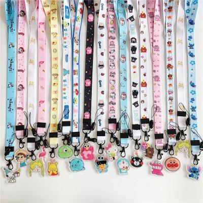 China Promotion/Advertising Custom Cute Cartoon Character Printing Polyester Badge Lanyard Sports Universal Nylon Phone Neck Key Chain Lanyard for sale