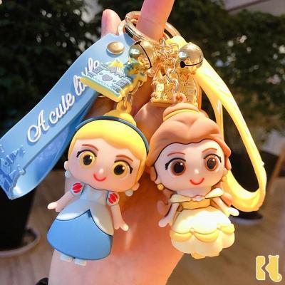 China Keychain Princess Mermaid Cartoon Keychain Castle Bag Doll Accessories Rubber Epoxy Rubber Pendant Creative Gift For Girls Boys for sale