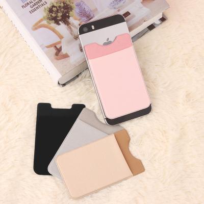 China Phone Credit Card Holder Lycra Wallet Mobile Cell Phone Credit Card Holder 3m Adhesive Sticker Pocket For Phones for sale