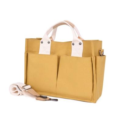 China Luxury Empty Canvas Fashion Solid Color Canvas Large Shopping Messenger Tote Bag With Premium Quality for sale