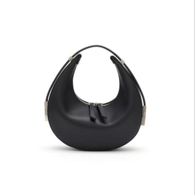 China New Design Vintage Mini Crescent Half Moon Female Bag Portable Round Bag Saddle Shoulder Bag for sale