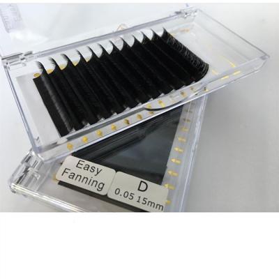 China 0.07mm Super Soft Super Soft Black Hot Selling Easy Fan Lick Extensions Volume Lashes Synthetic Silk Lashes Cashmere Eyelash Extension for sale