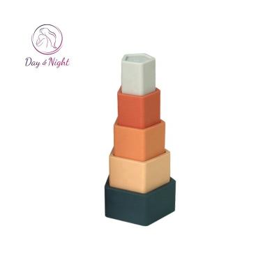 China DIY TOY Colorful Educational Silicone Pentagon Stacking Block Toys For Children MY13D001B for sale