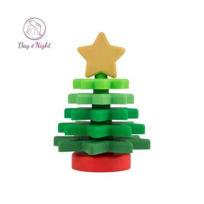 China DIY TOY New Creative Silicone BPA free silicone Christmas star stacker for kids MY13D002 for sale