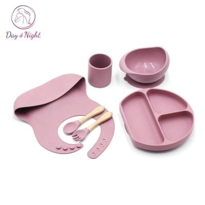 China Good Sale Children's Dinner Suction Dish Cup Silicone Baby Feeding Weaning Set MY02B023 for sale