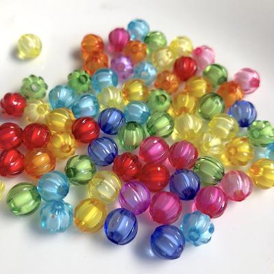 China Acrylic Mixed Color Transparent Clear Pumpkin Around Acrylic Bead For DIY Jewelry Making for sale