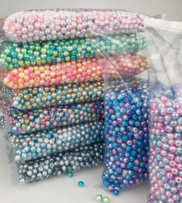 China Imitation Pearl 6mm 8mm 10mm Double Color ABS Acrylic Acrylic Vertical Hole Round Beads For Jewelry Making DIY for sale