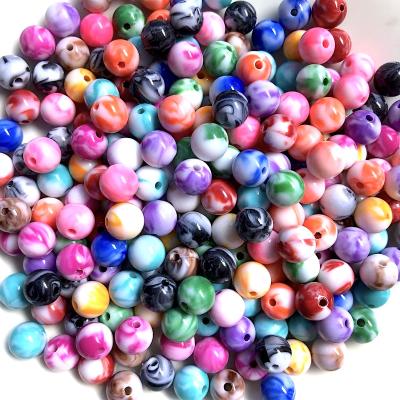 China Beads For Double Strench Bracelet Multi Color 10mm Acrylic Round Beads For Jewelry Making DIY for sale