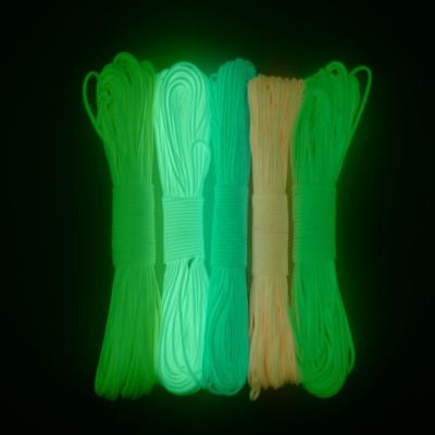 China 4mm Parachute 9core Glow In The Dark Luminous Reflective Binding 4mm Rope for sale