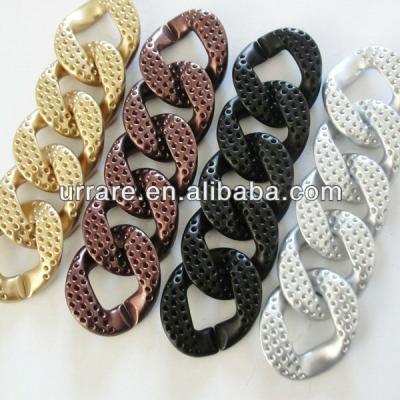 China Matte Color Rhinestone Paved Plastic Acrylic Open Chain Link For Jewelry Necklace for sale