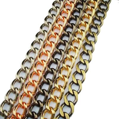 China Aluminum Anodized Colorful Thick Jewelry Making Gold Filled Flat Curban Aluminum Chain for sale