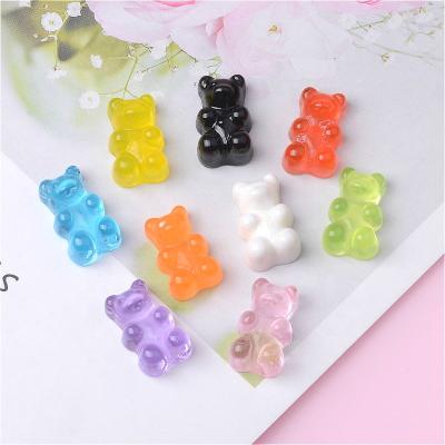 China Cute Cute Transparent Flat-back Resin Bear Charm For Key Chain Making for sale