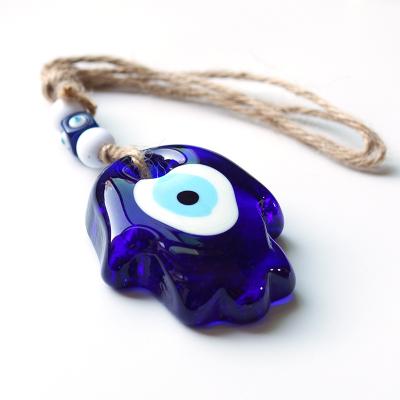 China Blue Hamas Hand Palm Evil Eye Devil Vintage Turkey Pendant Office Home Wall Decoration Hanging Ornament for sale