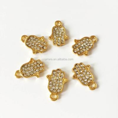 China Findings For Wholesale Gold Plated Fake Stone Turkish Fatima Hand Jewelry Evil Eye Jewelry Yiwu Charms for sale