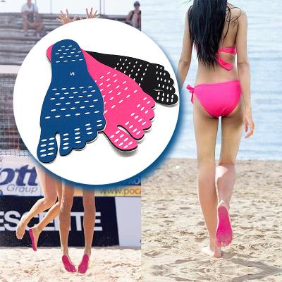 China Disposable Daily Use Beach Insole Pads Barefoot Pads Bare Foot Sticker Summer Fun Bare Stick Foot Pads for sale