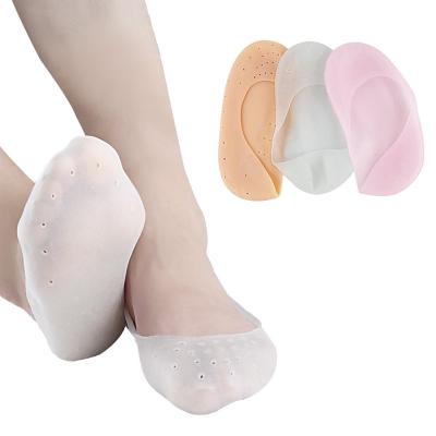 China QUICK DRY Soft Silicone Gel Ballet Dance Boat Knocks Out Breathable Toe Pads Toe Protector With Hole for sale