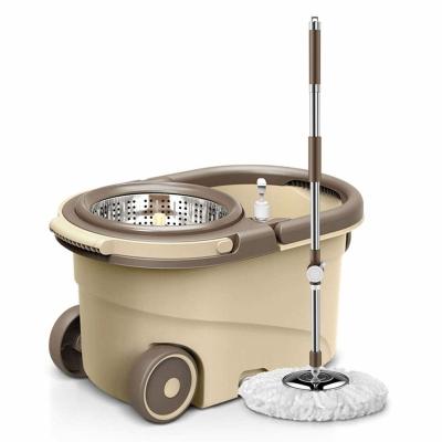 China Sustainable Household 360 Rotation Magic Broom Easy Clean Mop Bucket Rolls Walkable Style Flat Mop for sale