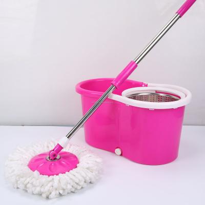 China Hot Selling Sustainable Spray Brooms Floor Cleaning Absorbent Stick Handle Rotating Easi Broom Set With Plastic Broom Bucket for sale