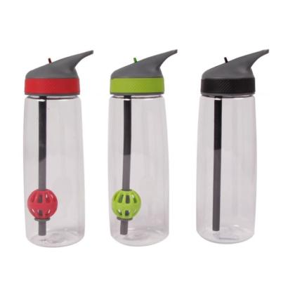 China Sustainable 800ml smart plastic shaker water bottle with straw for sale