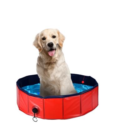 China Hard Sustainable Plastic Collapsible Waterproof Foldable Swimming Pool Cat Dog Cat Pool Kiddie Pool Bathing Tub for sale