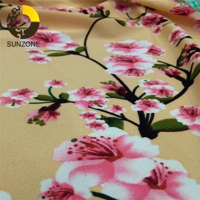 China Hot sale anti-static in Southeast Asian style Dubai for suits flowers printing foam crepe peach chiffon border one side for sale