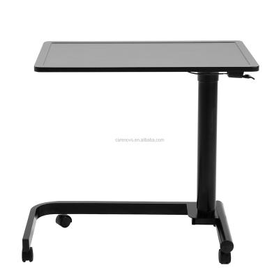 China Mobile Hospital Table Hospital Metal Frame Table Black For Laptop Desk for sale