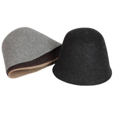 China Warm Fashion Wholesale Japanese Custom Logo Winter Lady Solid Color Warm Wool Bucket Hats for sale