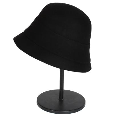 China Warm Fashion Women Wool Felt Hat Lady Vintage High Quality 100% Wide Brim Bucket Hats Wholesale for sale