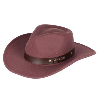 China Wholesale Unisex Western Classic Character Panama Jazz Felt Hat Cowboy Felt Hat Autumn And Winter Classic Hats for sale