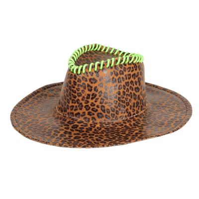 China Wholesale European and American Style Men's and Women's Autumn Winter Leopard Panama Jazz Felt Hat Cowboy Felt Hat Western Hats for sale