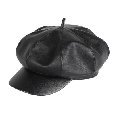 China Wholesale High Quality Eco-Friendly Fashion PU Classic Men Spring Custom Made Autumn Winter Painter Beret Hat Ivy Hats for sale