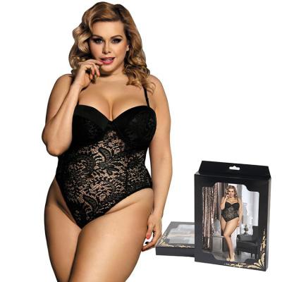 China 95% Polyester + 5% Spandex ODM High End Packing Plus Size Pump Cup Lace Teddy Bodysuits Lingerie For Adult Women for sale